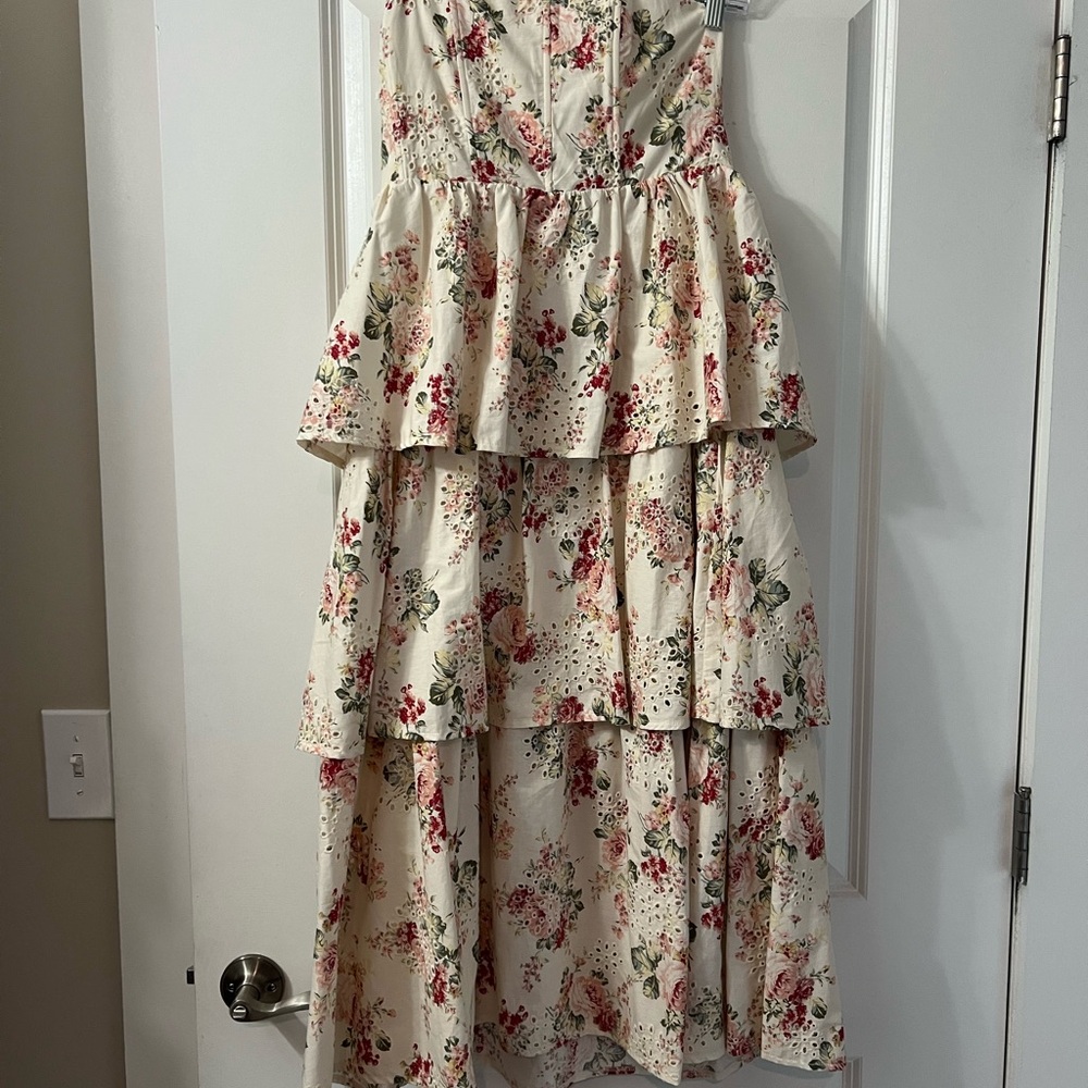 Floral Tiered Midi Dress, never worn!